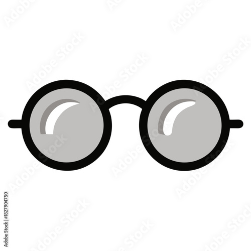 Round frame reading glasses isolated on white background vector illustration