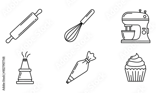 Whisk line Icon ,baking, kitchen tool , cooking