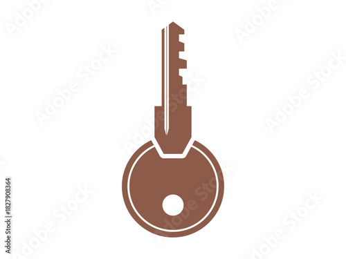 House Key Icon, Modern Minimal Symbol for Real Estate and Security Applications