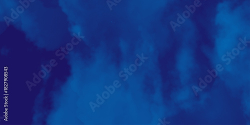 nebula gas cloud in deep outer space. Abstract soft sky blue watercolor sky and clouds, Navy blue watercolor background. grunge background with copy space for text .
