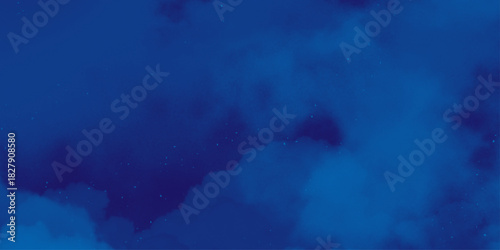nebula gas cloud in deep outer space. Abstract soft sky blue watercolor sky and clouds, Navy blue watercolor background. grunge background with copy space for text .
