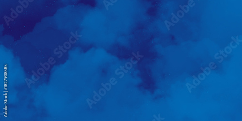 nebula gas cloud in deep outer space. Abstract soft sky blue watercolor sky and clouds, Navy blue watercolor background. grunge background with copy space for text .
