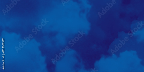 nebula gas cloud in deep outer space. Abstract soft sky blue watercolor sky and clouds, Navy blue watercolor background. grunge background with copy space for text .
