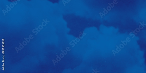 nebula gas cloud in deep outer space. Abstract soft sky blue watercolor sky and clouds, Navy blue watercolor background. grunge background with copy space for text .
