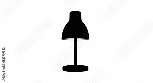 Elegant Black Desk Lamp Silhouette for Modern Workspace Illumination.