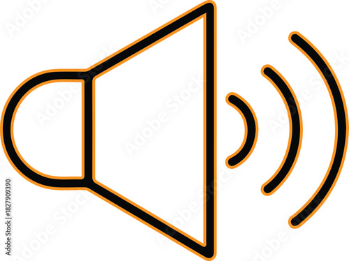 Simple outline icon of a speaker emitting sound waves
