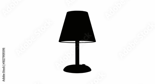 Classic table lamp silhouette icon isolated on a white background.
