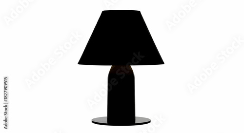 Modern Black Table Lamp with Tapered Shade.
