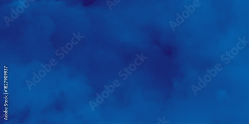 nebula gas cloud in deep outer space. Abstract soft sky blue watercolor sky and clouds, Navy blue watercolor background. grunge background with copy space for text .
