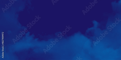 nebula gas cloud in deep outer space. Abstract soft sky blue watercolor sky and clouds, Navy blue watercolor background. grunge background with copy space for text .
