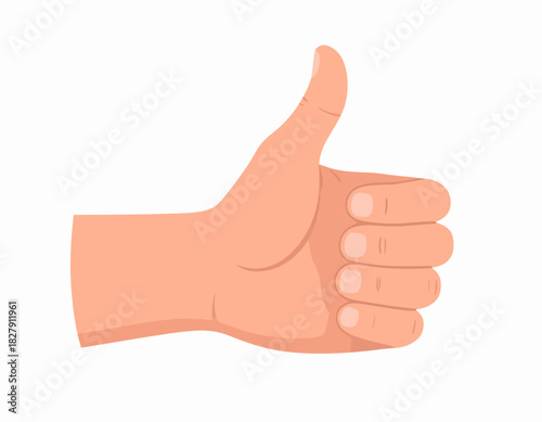 Illustration of a hand giving a thumbs up gesture, symbolizing approval, agreement, or positive feedback.