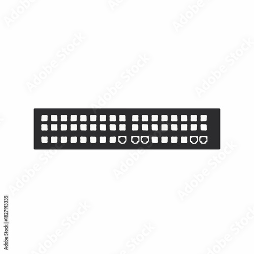 Connectivity panel showing network connection ports, ready for cable installation. Network connection is vital for modern data transfer and communication, enabling seamless information sharing.