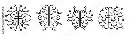 Artificial intelligence brain ai neural network machine learning technology concept design vector