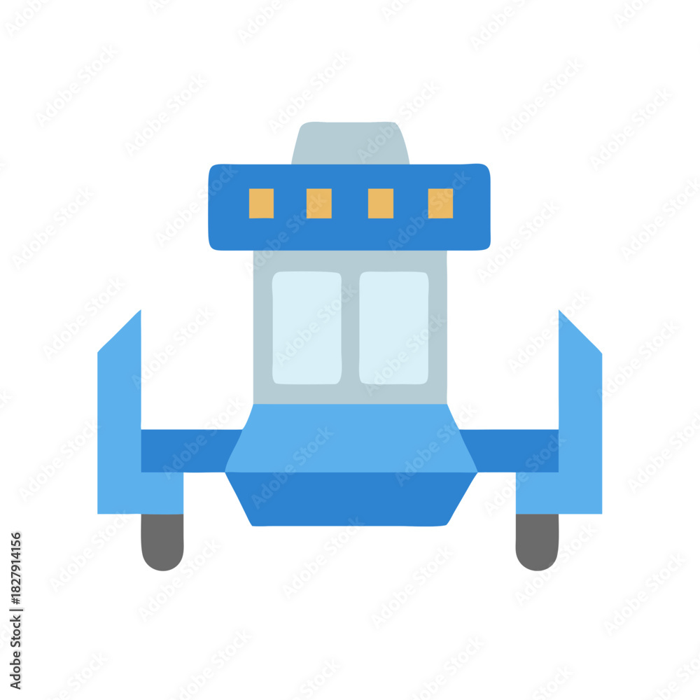 Fototapeta premium Flat design space ship graphic against black background