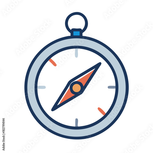 Vector Compass Navigation Tool on Black Background Illustrative Design