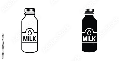 Milk bottle icon graphic design. Vector icon illustrations
