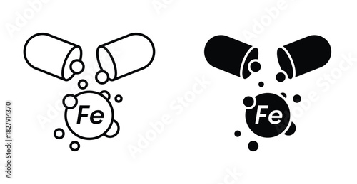 Mineral Fe icon graphic design. Vector icon illustrations