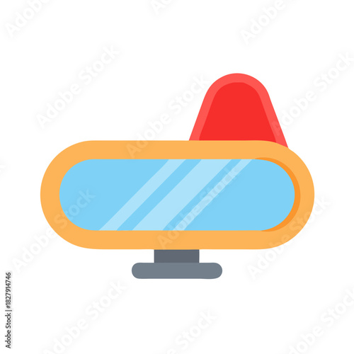 Flat design icon of a motel sign with light