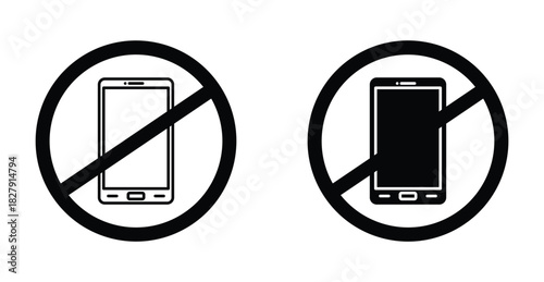 No phone icon graphic design. Vector icon illustrations