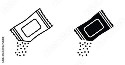 Packet soluble powder icon graphic design. Vector icon illustrations