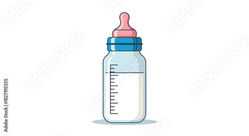 Baby Bottle Filled with Milk for Infant Feeding.