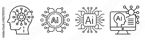 Ai artificial intelligence machine learning deep learning neural network technology concept design vector