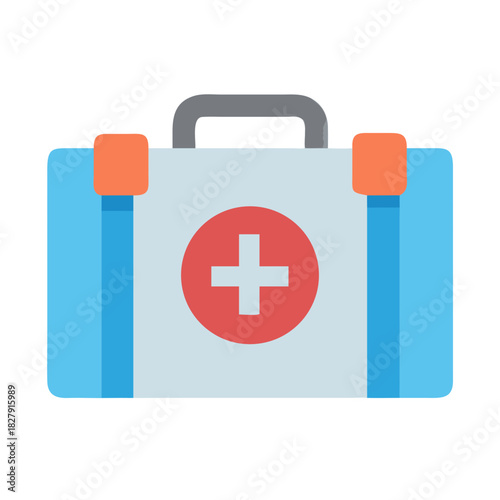 First aid kit vector illustration on black background