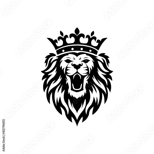 Majestic Lion King Crown Emblem - Symbol of Power and Royalty