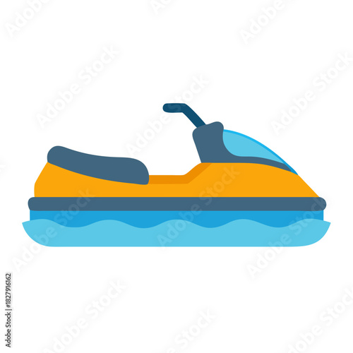 Flat design jet ski on a black background illustration