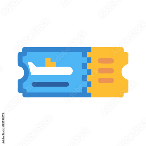 Modern flat graphic illustration of an airplane ticket