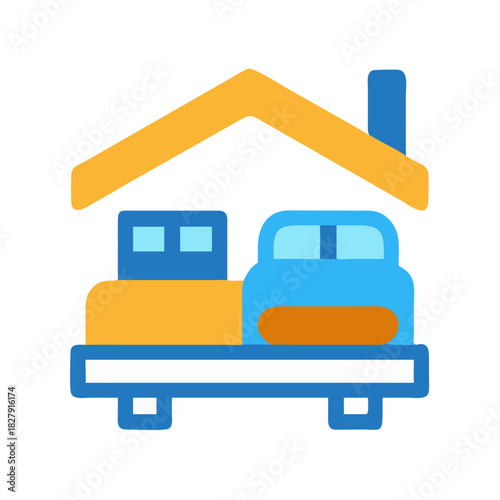 Abstract moving company or delivery truck icon graphic design