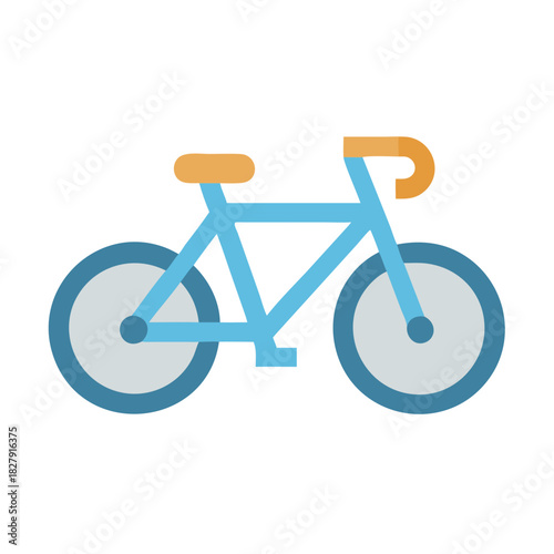 Minimalist blue bicycle illustration on black background stock image
