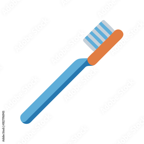 Cartoon toothbrush with orange trim on a black background