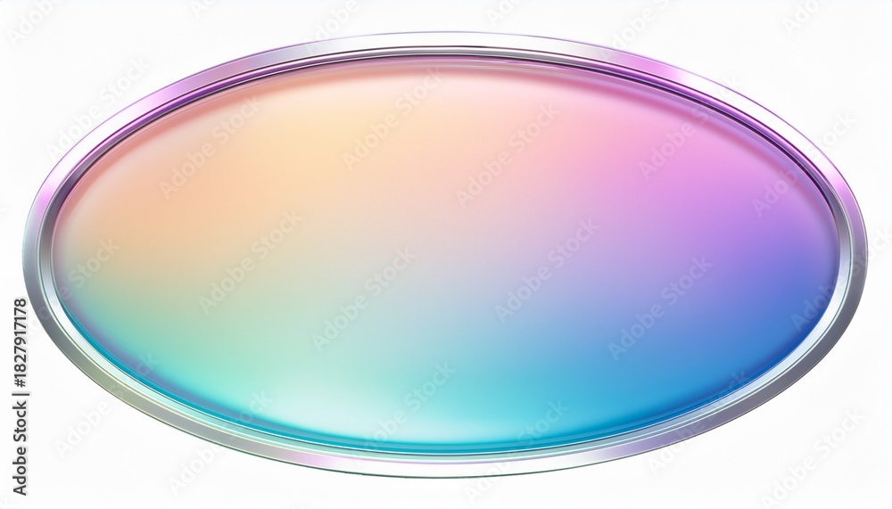 Obraz premium Hologram Oval Pastel Gradient Sticker Background