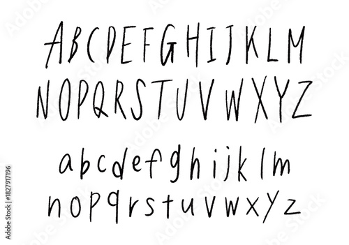 ラフな手書きのアルファベット
