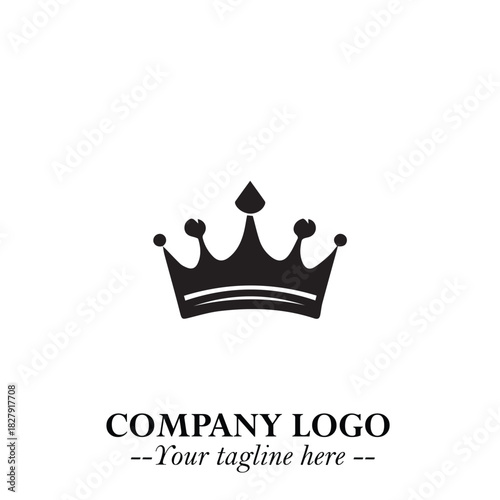 Elegant Black Crown Logo Symbol on a Clean White Background for Premium Branding Design
