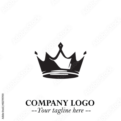 Elegant Black Crown Logo Symbol on a Clean White Background for Premium Branding Design
