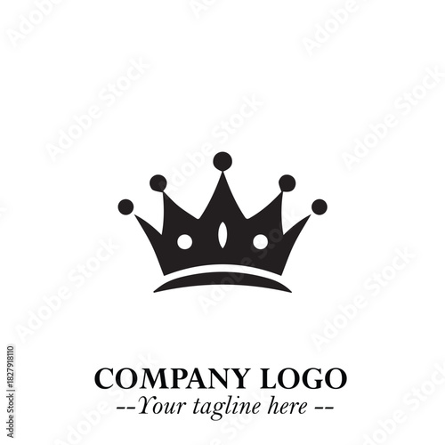 Elegant Black Crown Logo Symbol on a Clean White Background for Premium Branding Design