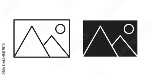 Picture icon with line and silhouette versions.