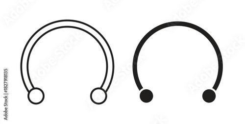 Piercing icon with line and silhouette versions.