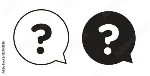 Question icon with line and silhouette versions.