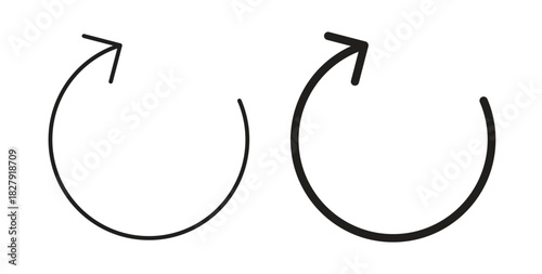 Refresh icon with line and silhouette versions.