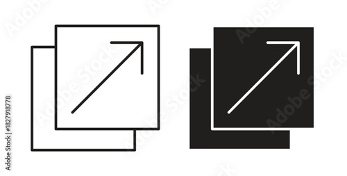 Resize icon with line and silhouette versions.