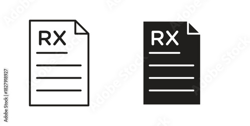 RX icon with line and silhouette versions.