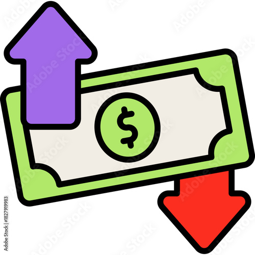 Cash Flow colored line