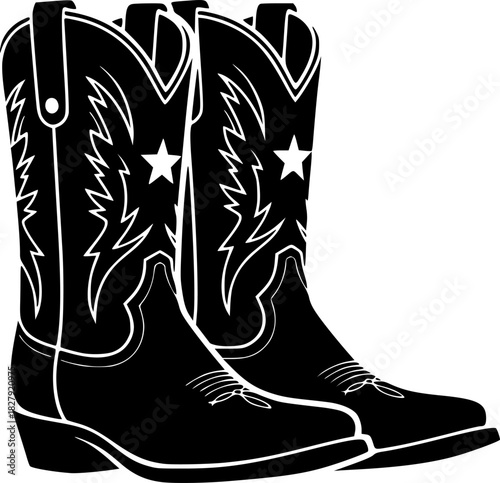 Cowgirl and Cowboy Boots silhouette
