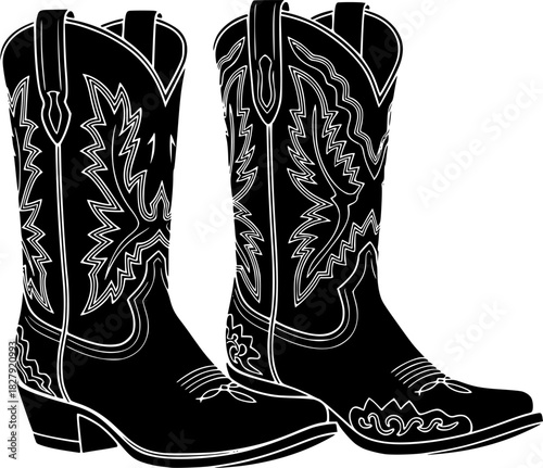 Cowgirl and Cowboy Boots silhouette