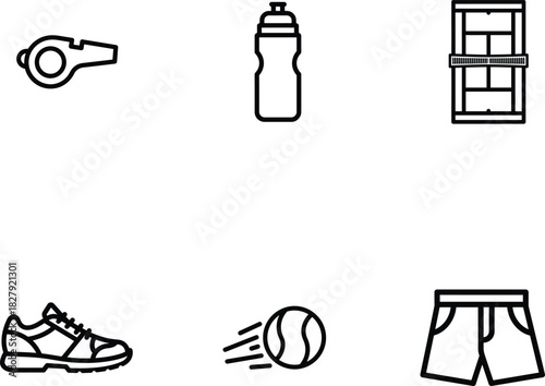 Sports equipment essentials illustration for active lifestyle athletic pursuits and fitness training