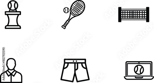 tennis elements sports equipment vector illustration for design elements competition activity