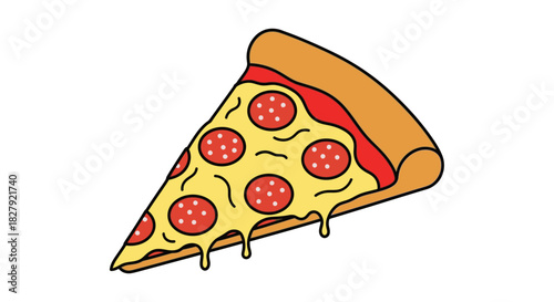 Delicious Pepperoni Pizza Slice with Melted Cheese and Crispy Crust.